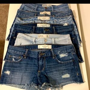 6 Abercrombie/Hollister jean shorts